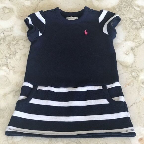 Ralph Lauren Knit Striped Mod Dress - Picture 1 of 4